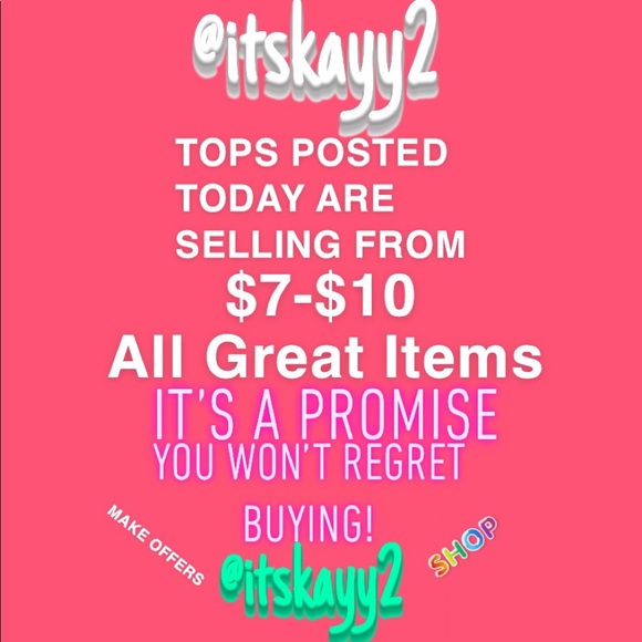TOPS LISTED FROM TODAY ARE $7-$10 - Picture 1 of 1